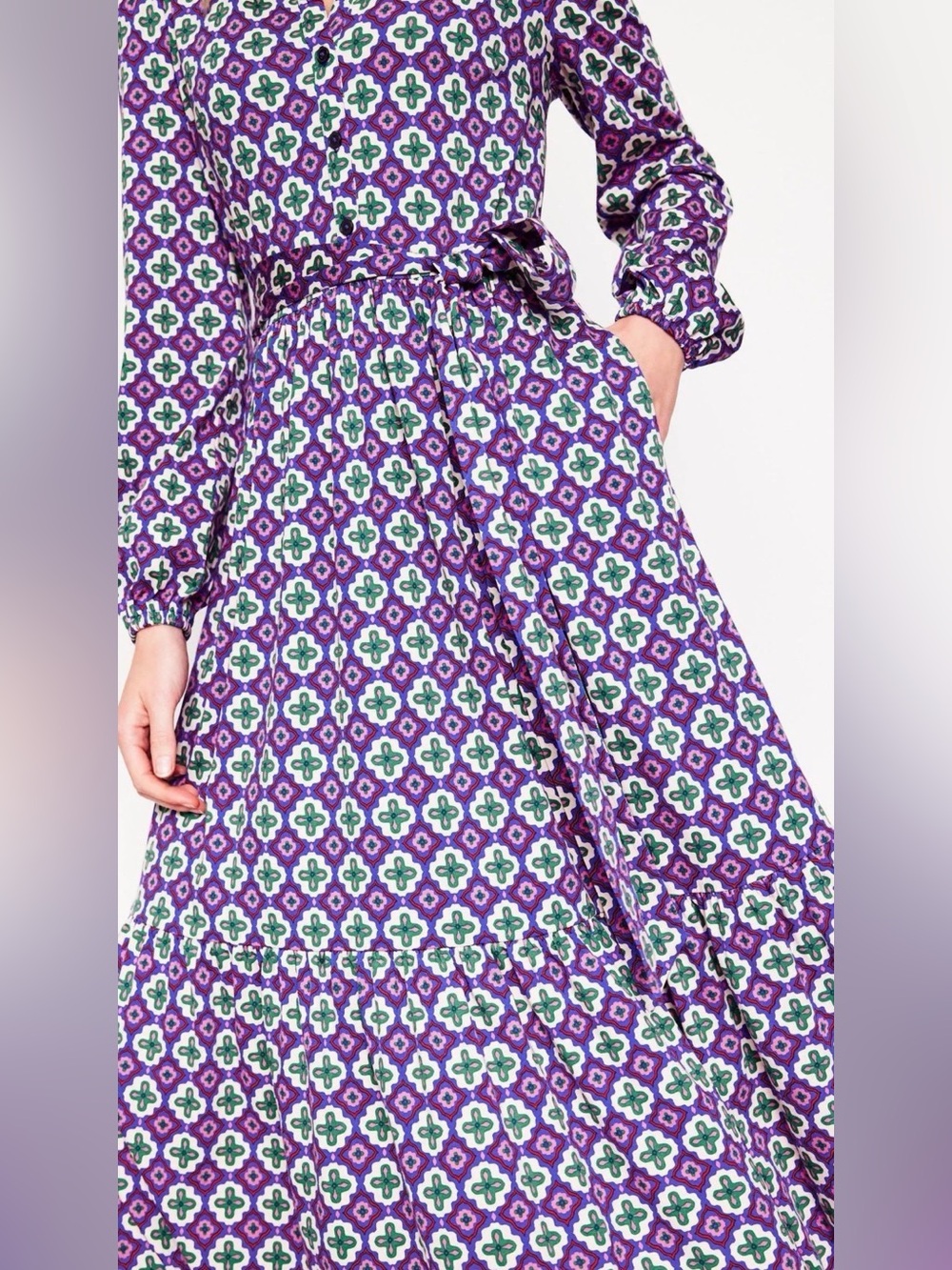 BODEN BLUE WILLOW TIERED JERSEY DRESS! - Picture 12 of 13
